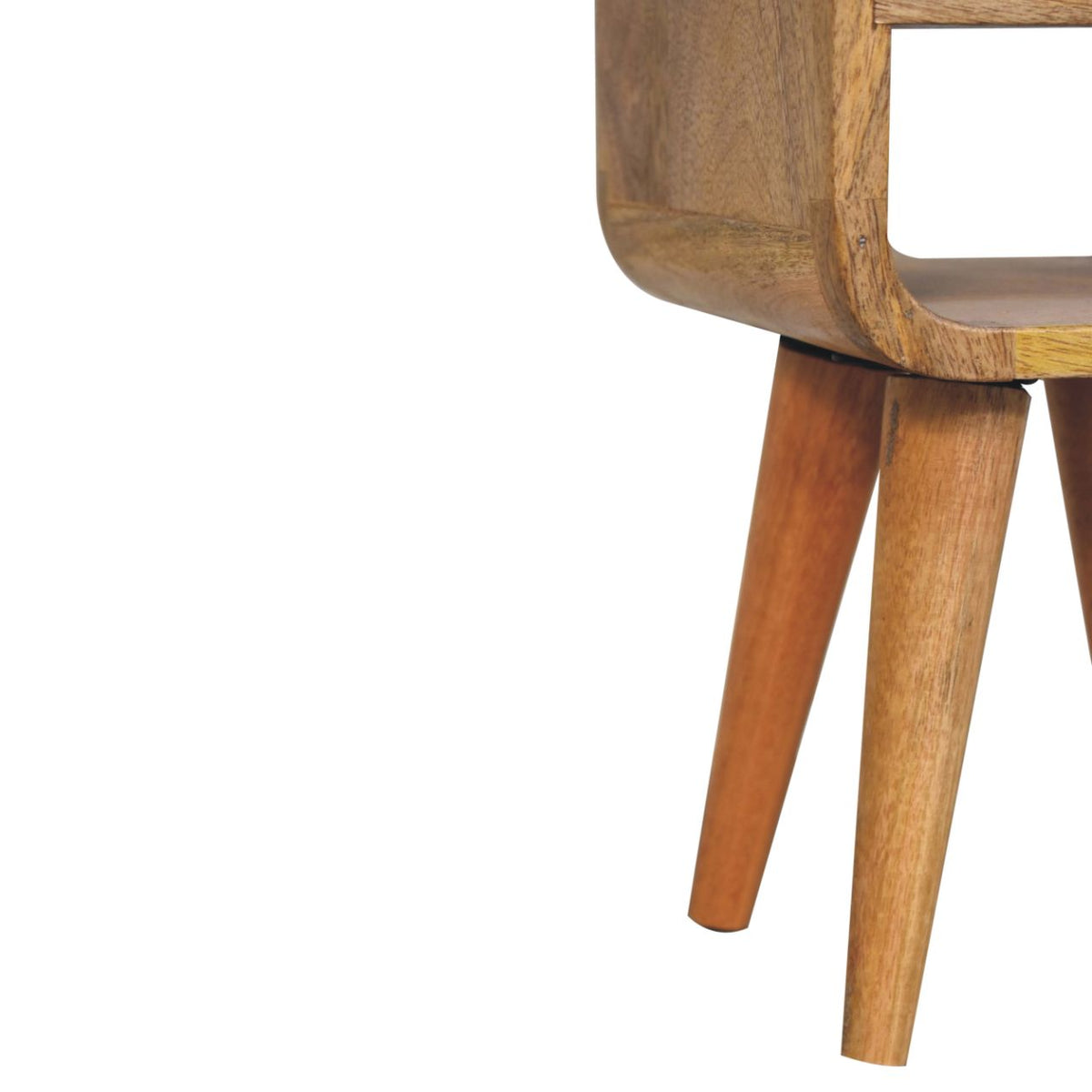 Extra Mini Oak-ish Curve Lower Bedside Table