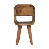 Extra Mini Oak-ish Curve Lower Bedside Table