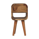 Extra Mini Oak-ish Curve Lower Bedside Table
