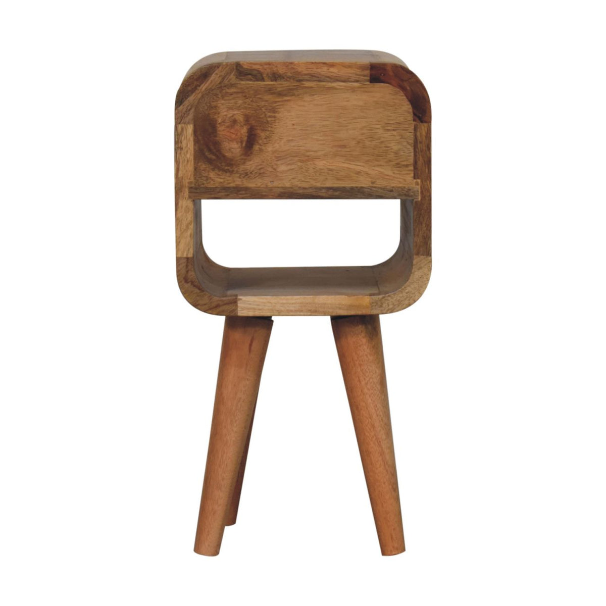 Extra Mini Oak-ish Curve Lower Bedside Table