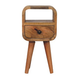 Extra Mini Oakish Curve Open Slot Bedside Table
