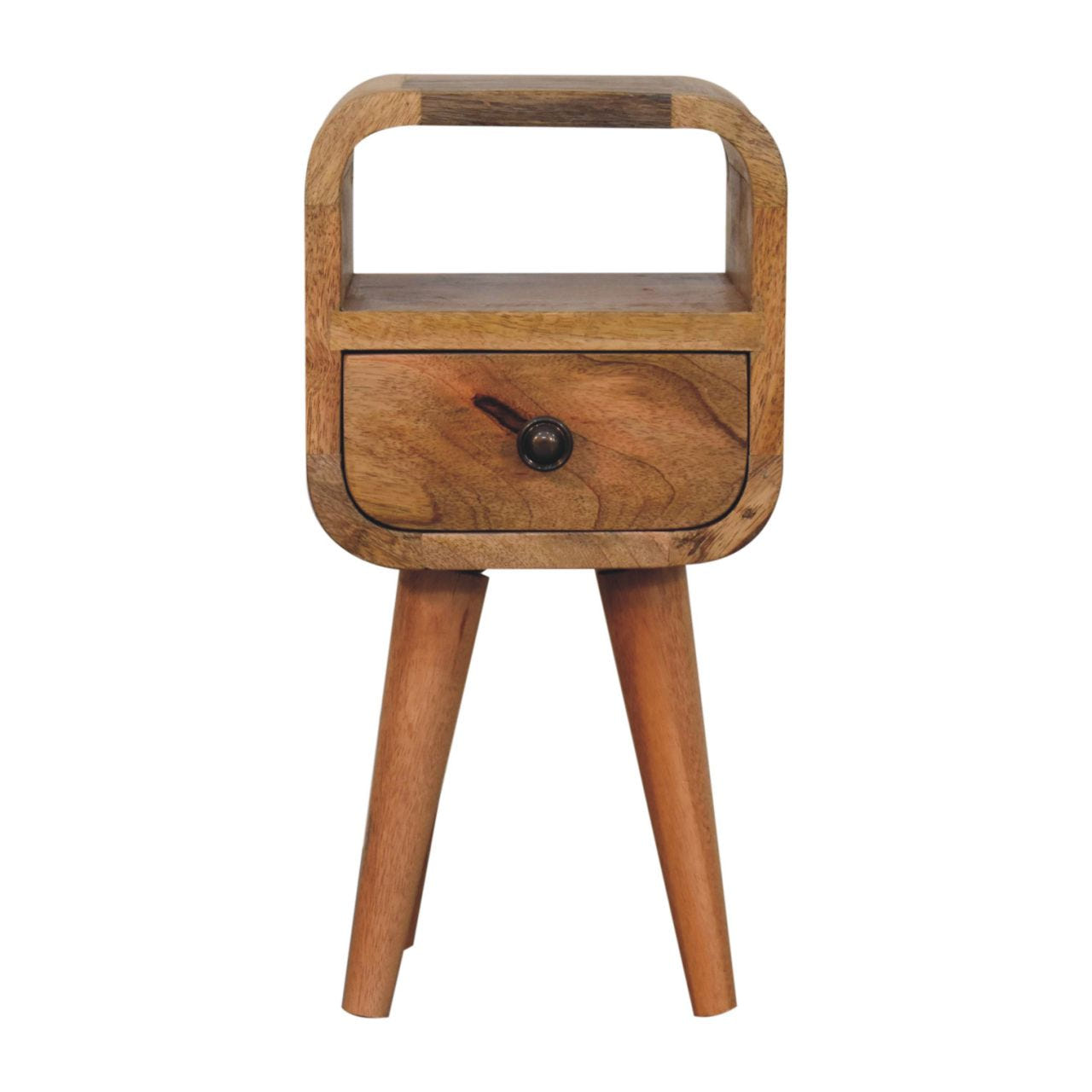 Extra Mini Oakish Curve Open Slot Bedside Table