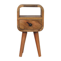 Extra Mini Oakish Curve Open Slot Bedside Table