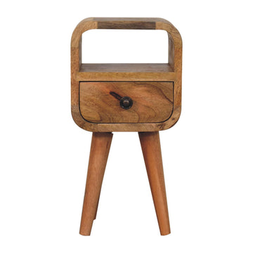 Extra Mini Oakish Curve Open Slot Bedside Table