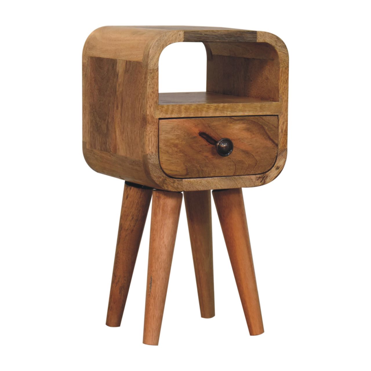 Extra Mini Oakish Curve Open Slot Bedside Table