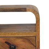 Extra Mini Oakish Curve Open Slot Bedside Table