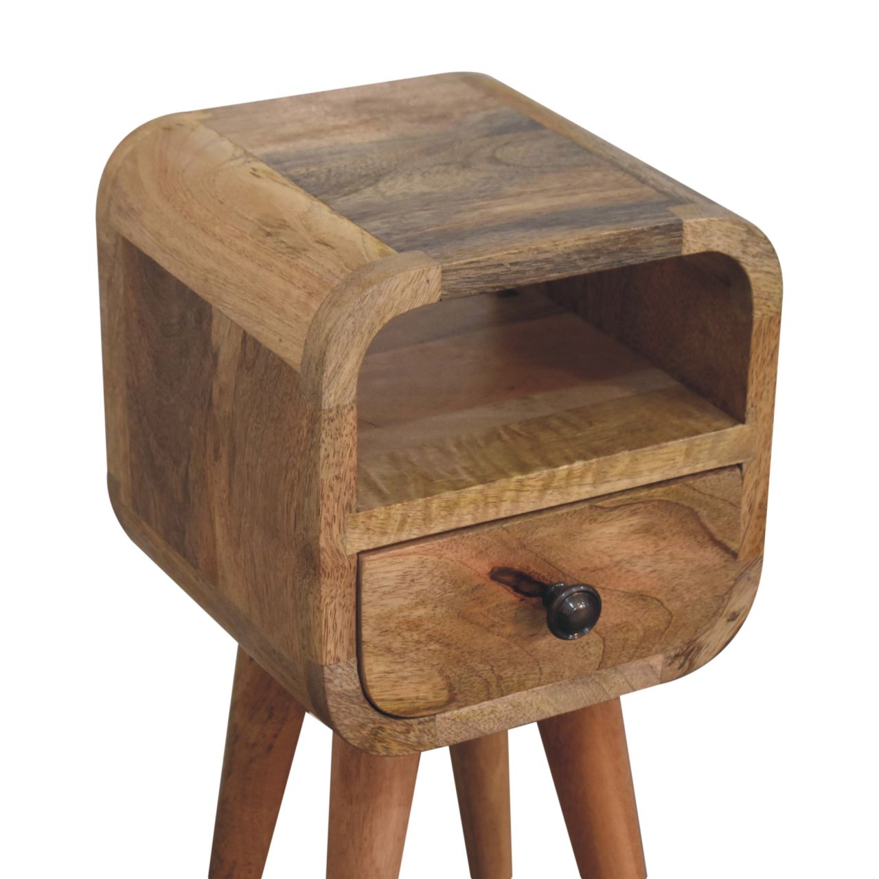 Extra Mini Oakish Curve Open Slot Bedside Table
