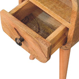 Extra Mini Oakish Curve Open Slot Bedside Table