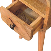 Extra Mini Oakish Curve Open Slot Bedside Table