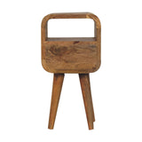Extra Mini Oakish Curve Open Slot Bedside Table