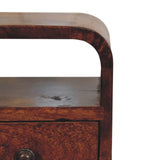 Extra Mini Chestnut Curve Open Slot Bedside Table