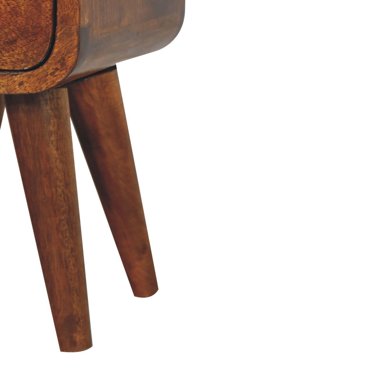 Extra Mini Chestnut Curve Open Slot Bedside Table