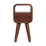 Extra Mini Chestnut Curve Open Slot Bedside Table