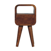 Extra Mini Chestnut Curve Open Slot Bedside Table