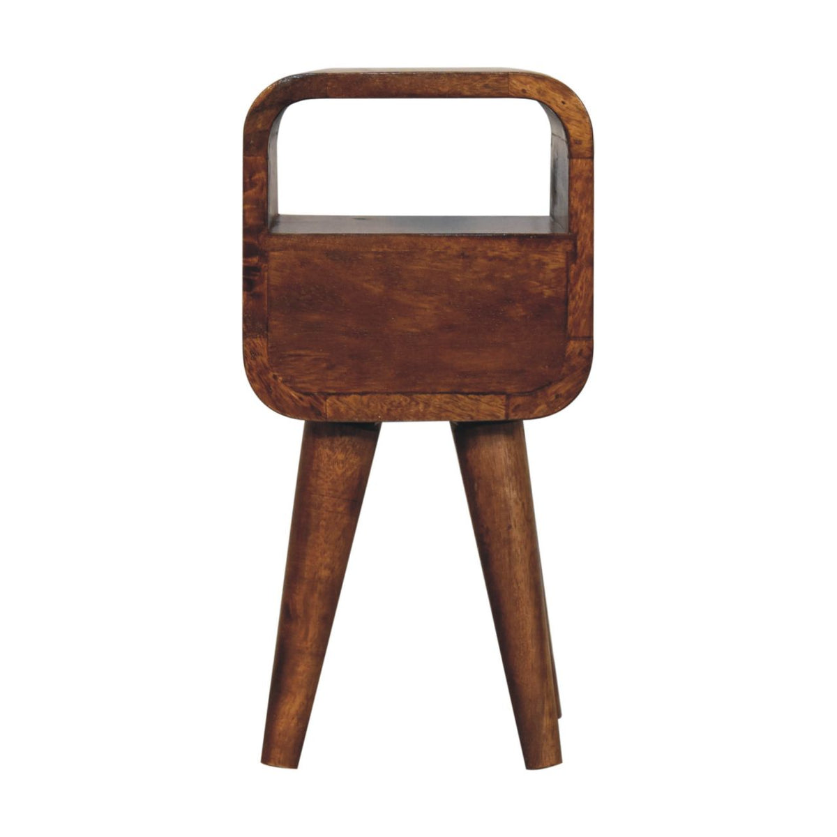 Extra Mini Chestnut Curve Open Slot Bedside Table