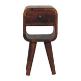 Extra Mini Chestnut Curve Lower Bedside Table