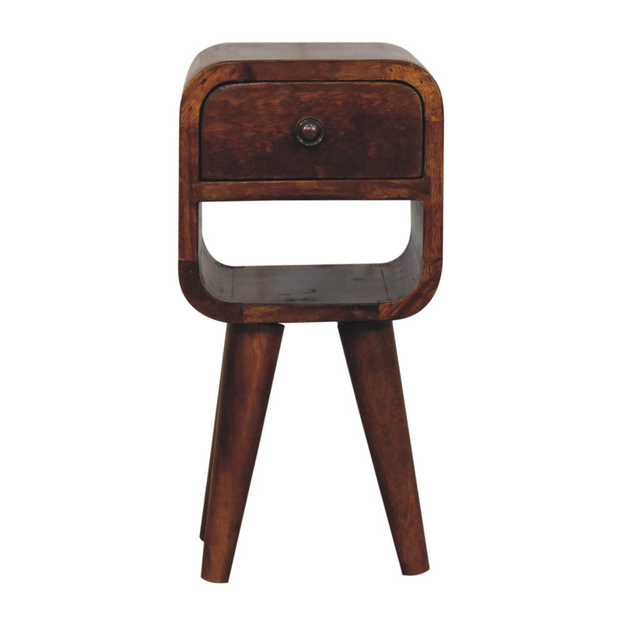 Extra Mini Chestnut Curve Lower Bedside Table