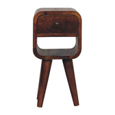 Extra Mini Chestnut Curve Lower Bedside Table
