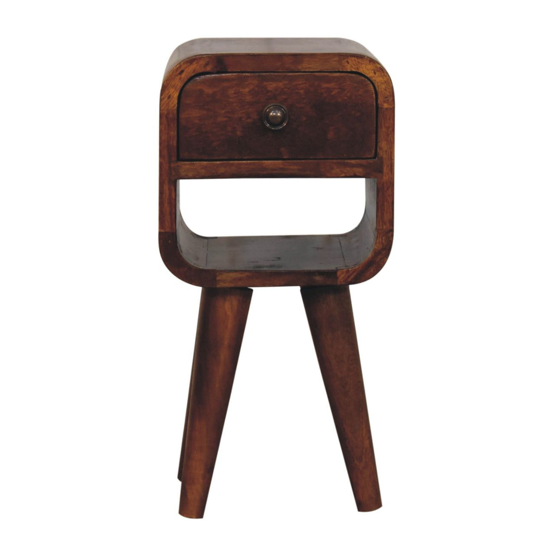 Extra Mini Chestnut Curve Lower Bedside Table