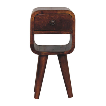 Extra Mini Chestnut Curve Lower Bedside Table