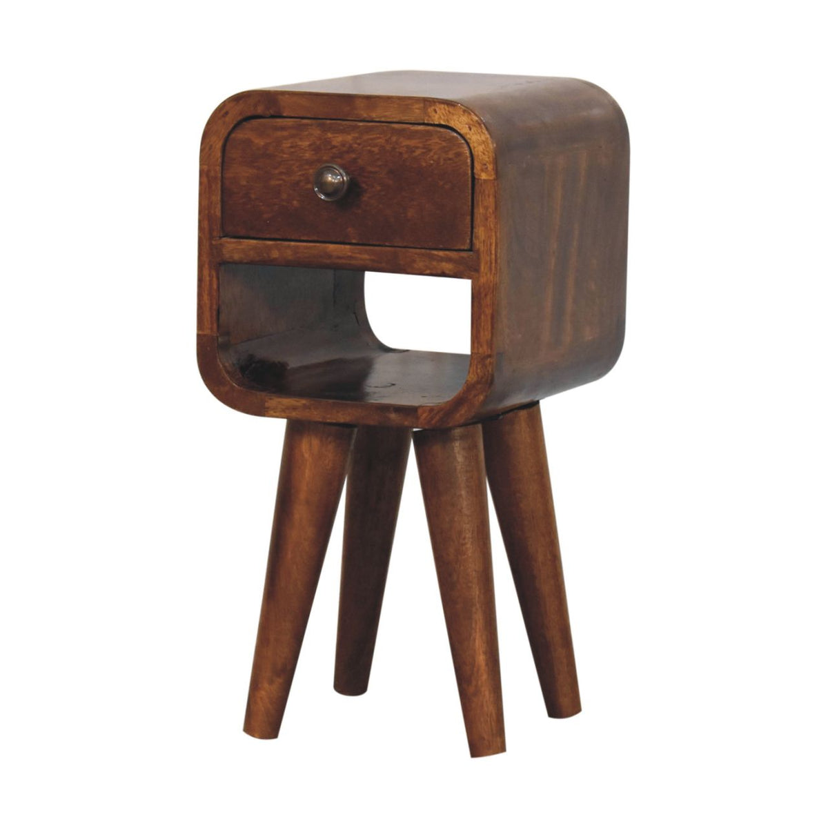 Extra Mini Chestnut Curve Lower Bedside Table
