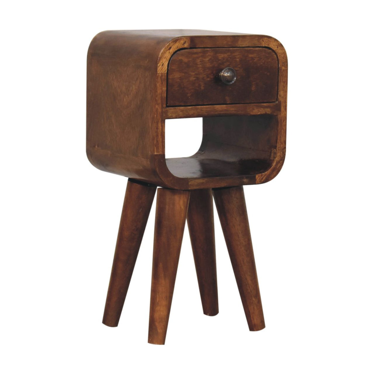 Extra Mini Chestnut Curve Lower Bedside Table