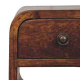Extra Mini Chestnut Curve Lower Bedside Table