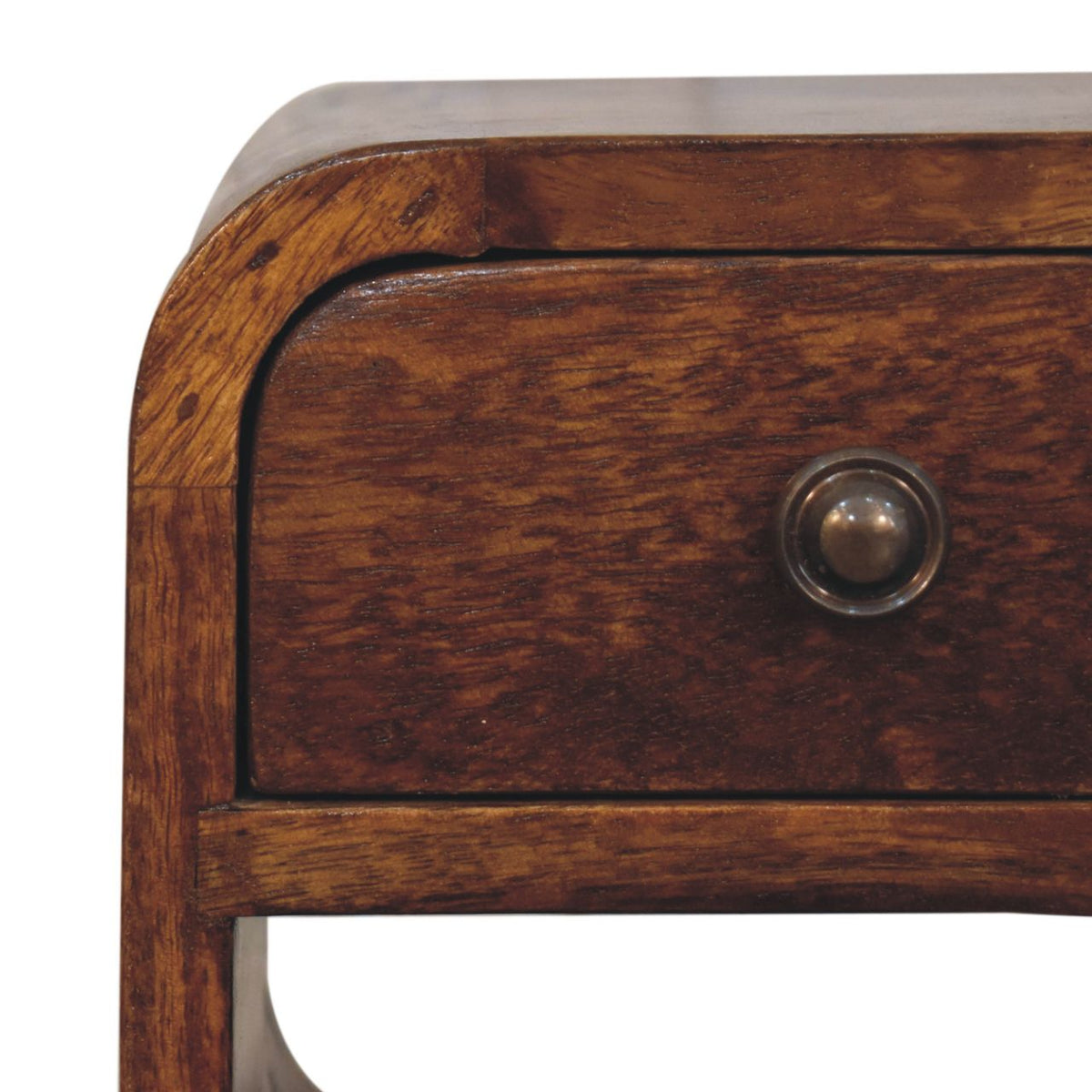 Extra Mini Chestnut Curve Lower Bedside Table