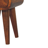 Extra Mini Curved Chestnut Bedside Table