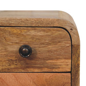 Extra Mini Curved Oak-ish Bedside Table