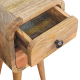 Extra Mini Curved Oak-ish Bedside Table