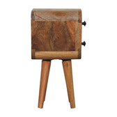 Extra Mini Curved Oak-ish Bedside Table