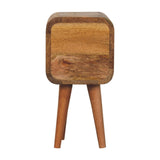 Extra Mini Curved Oak-ish Bedside Table