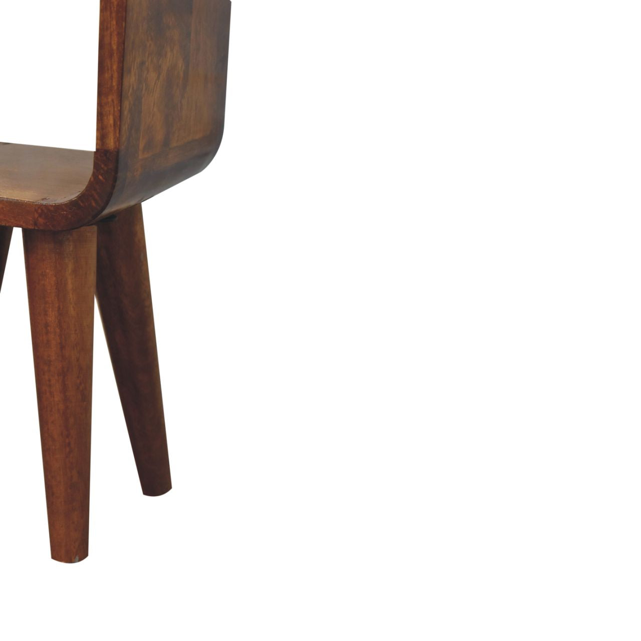 Extra Mini Minimalist Open Curved Chestnut Bedside Table