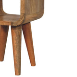 Extra Mini Minimalist Open Curved Oak-ish Bedside Table | Open Shelf