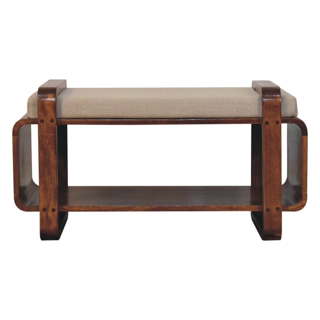 Loop Chestnut Bench | Linen Open Shelf Default Title