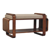 Loop Chestnut Bench | Linen Open Shelf