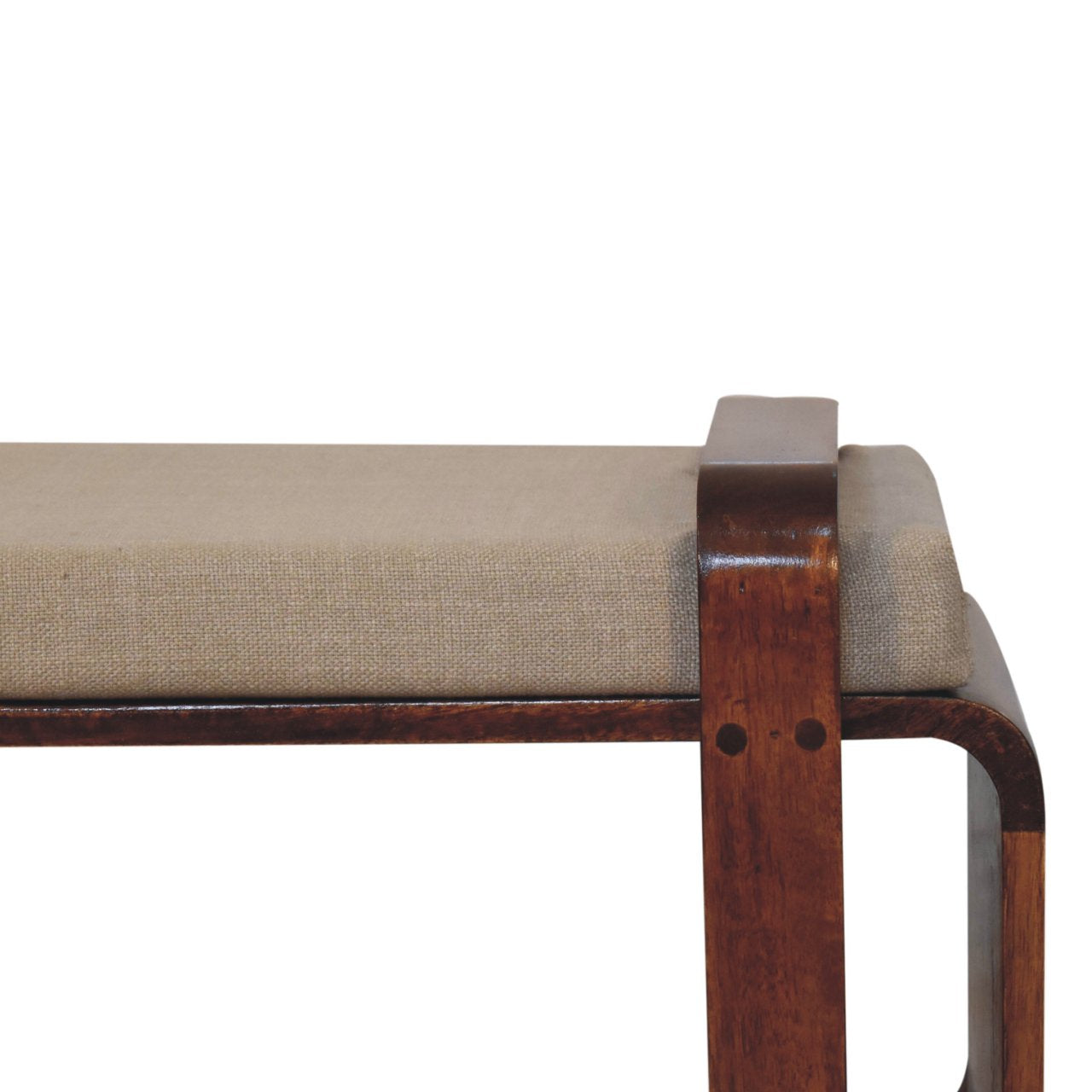 Loop Chestnut Bench | Linen Open Shelf