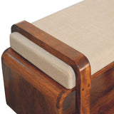 Loop Chestnut Bench | Linen Open Shelf