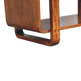 Loop Chestnut Bench | Linen Open Shelf