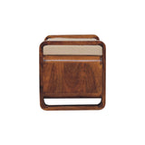 Loop Chestnut Bench | Linen Open Shelf