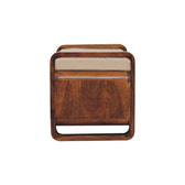 Loop Chestnut Bench | Linen Open Shelf