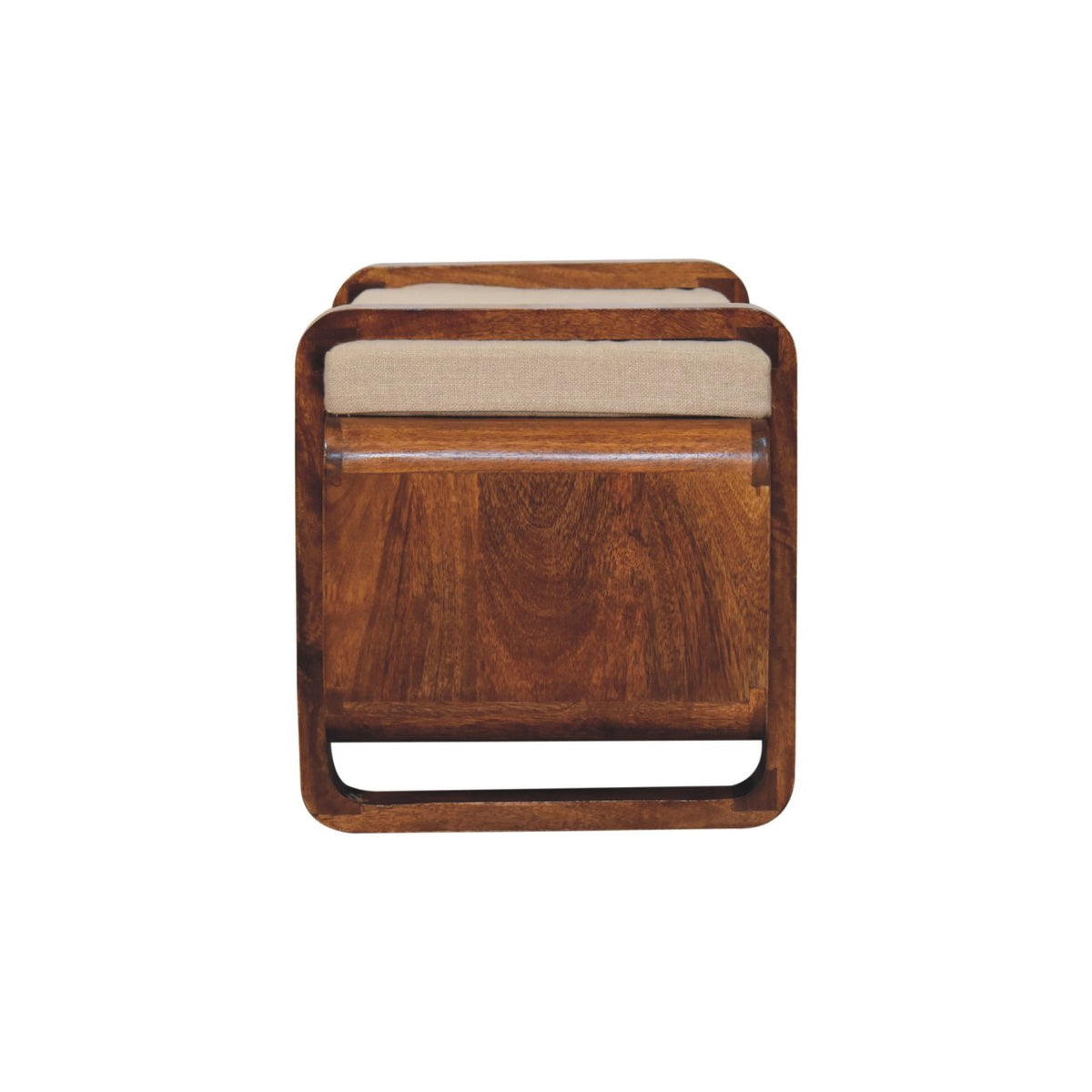 Loop Chestnut Bench | Linen Open Shelf