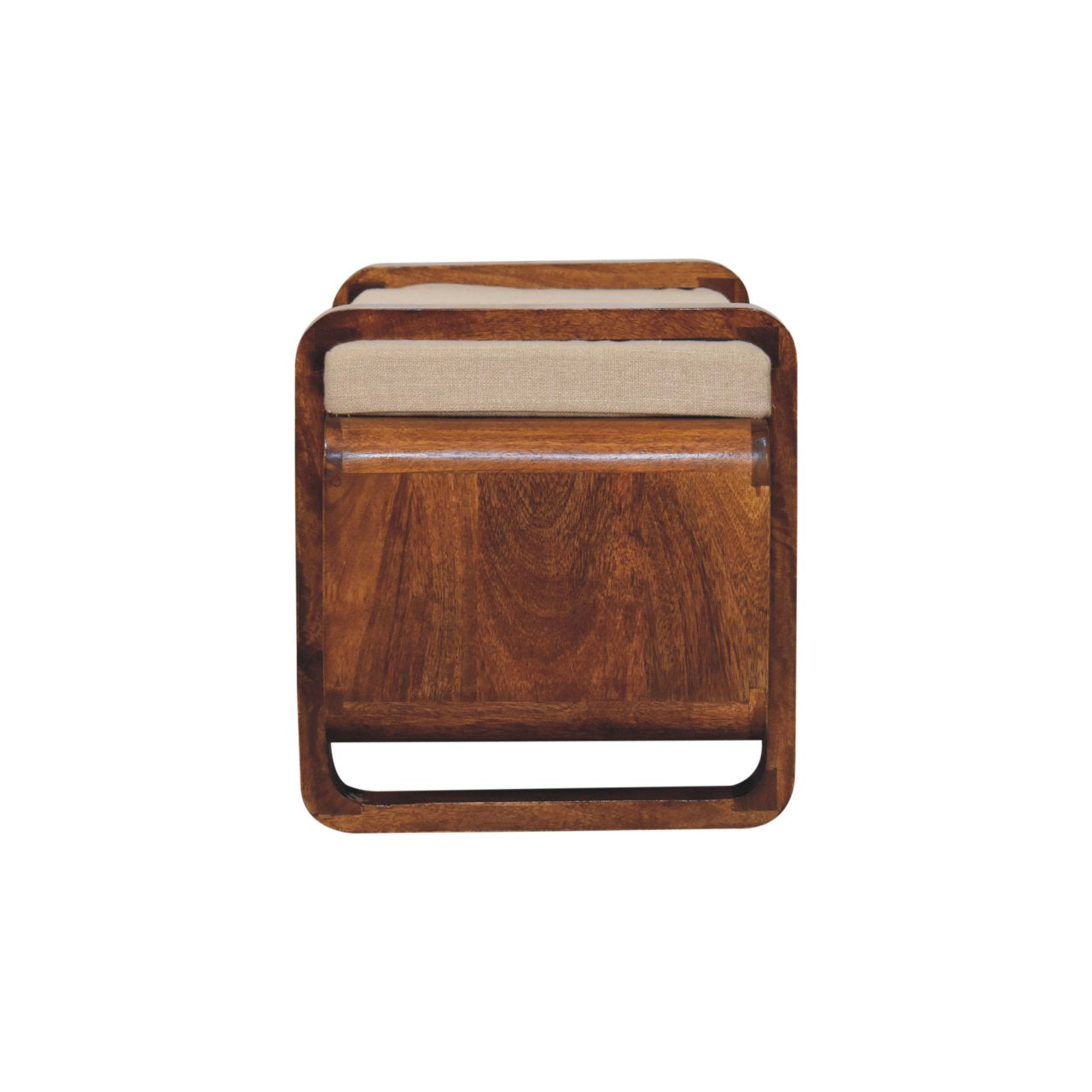 Loop Chestnut Bench | Linen Open Shelf