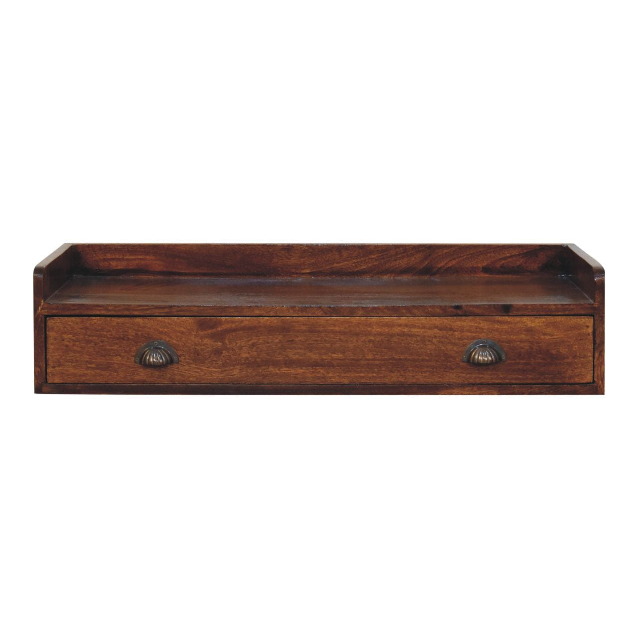 Belmont Wall-Mounted Console Shelf Chest of Drawers | Chestnut Mango Wood
