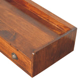 Belmont Wall-Mounted Console Shelf Chest of Drawers | Chestnut Mango Wood