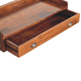 Belmont Wall-Mounted Console Shelf Chest of Drawers | Chestnut Mango Wood