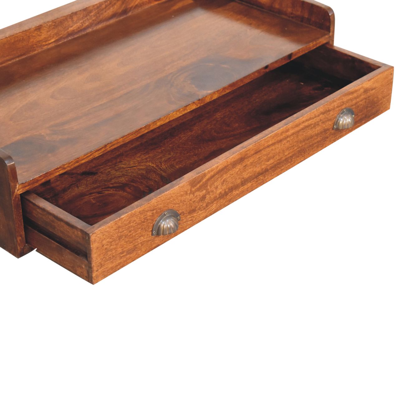 Belmont Wall-Mounted Console Shelf Chest of Drawers | Chestnut Mango Wood