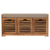 Shutter Oak-ish Shoe Bench | Boucle Default Title