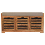 Shutter Oak-ish Shoe Bench